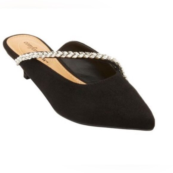 NWOT comfortview Wide Width The‎ Bette Mule Suede Embellishment along strap 10W - Picture 1 of 15